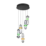 Minerva 5 Light LED Glass 42cm Chandelier – Multicoloured