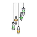 Minerva 5 Light LED Glass 42cm Chandelier – Multicoloured