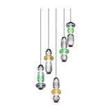 Minerva 5 Light LED Glass 42cm Chandelier – Multicoloured