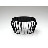 Ciros Large Stainless Steel & Glass Coffee Table - Matte Black