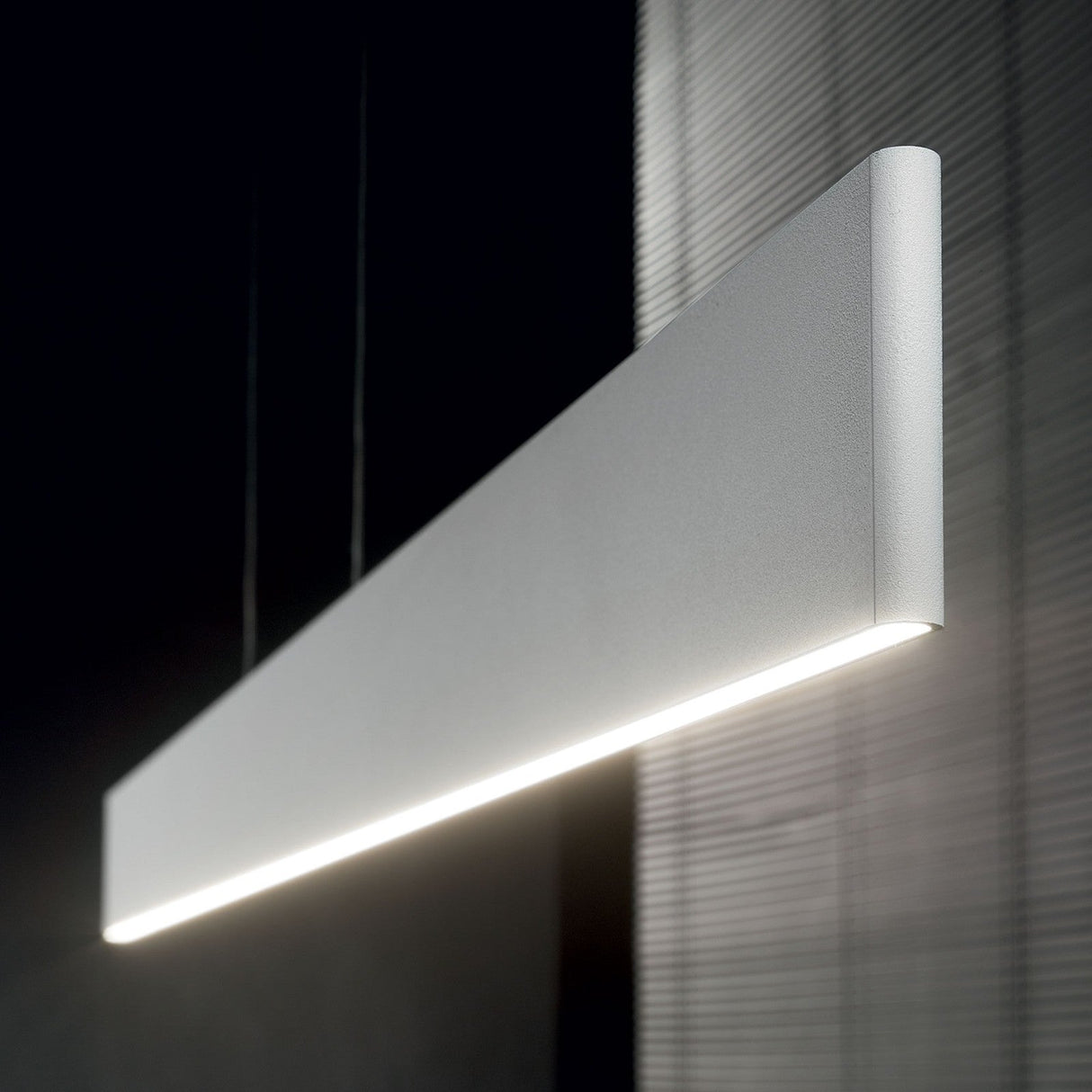 Steel Linear Pendant Light Adjustable Wide - Black in situ