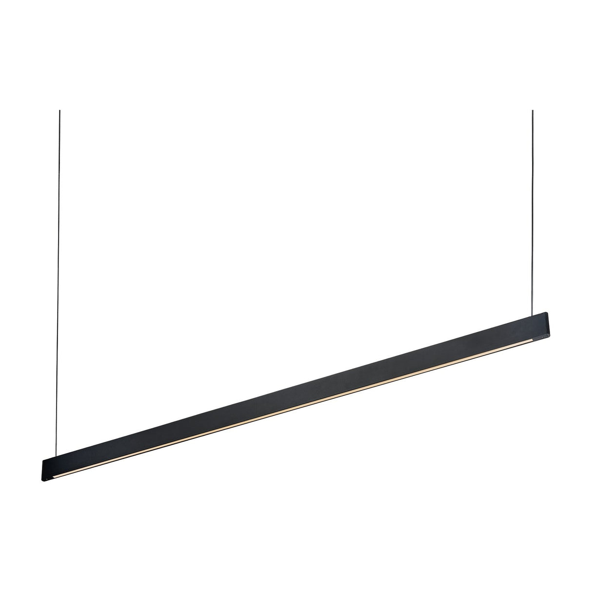 Steel Linear Pendant Light Adjustable Wide - Black