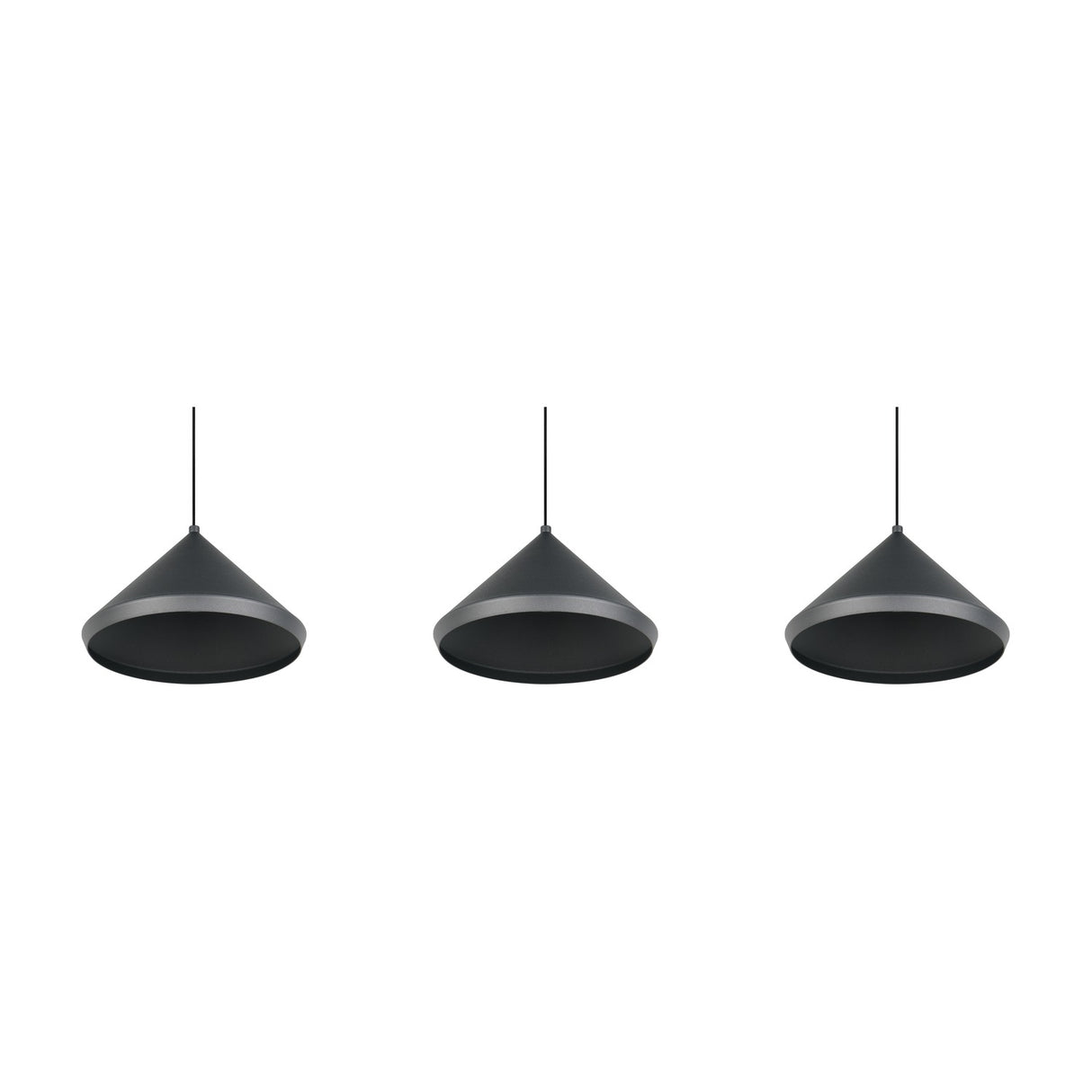 Laguna 3 Light LED Cone Chandelier – Matt Black