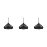Laguna 3 Light LED Cone Chandelier – Matt Black