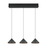Laguna 3 Light LED Cone Chandelier – Matt Black