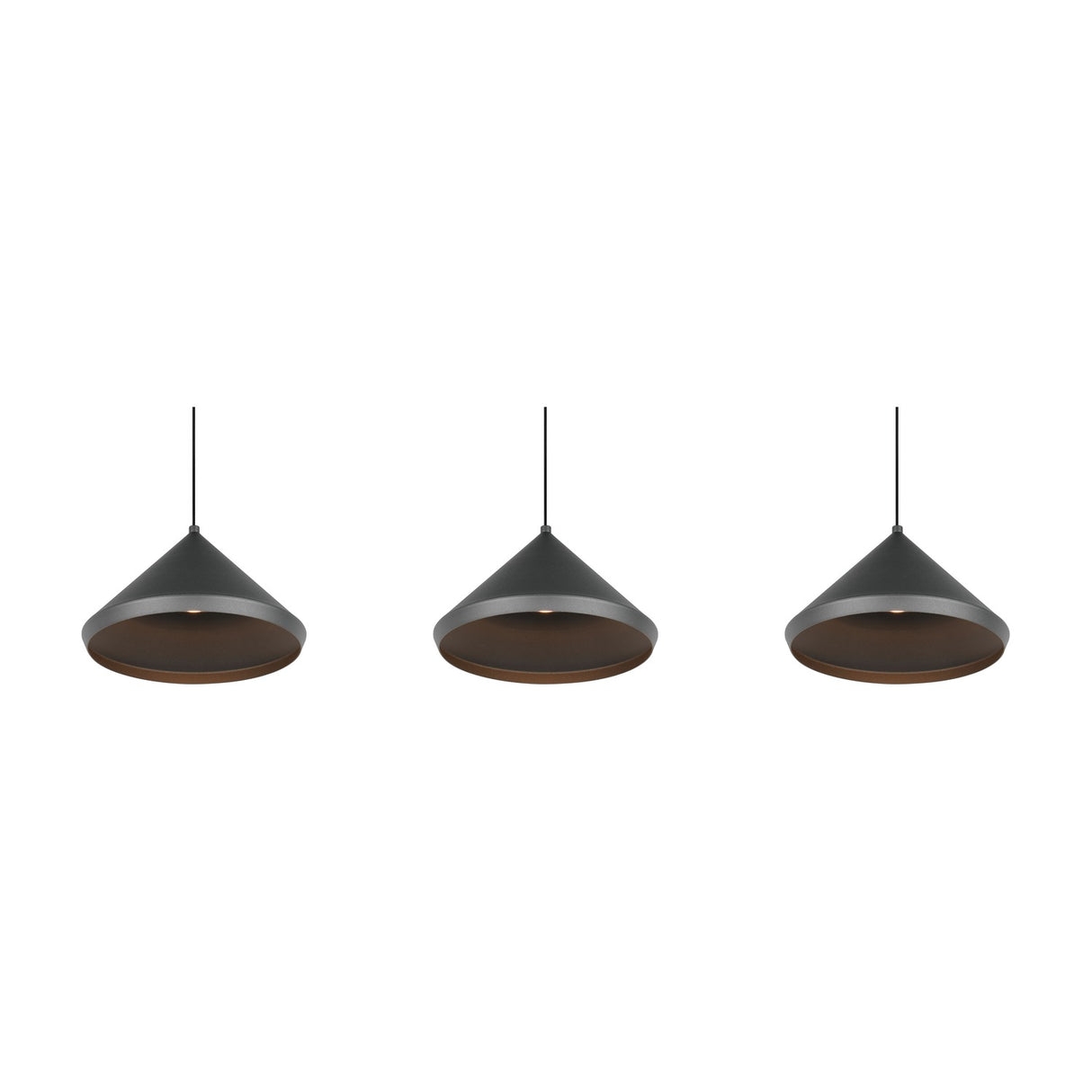 Laguna 3 Light LED Cone Chandelier – Matt Black
