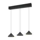 Laguna 3 Light LED Cone Chandelier – Matt Black
