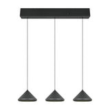 Laguna 3 Light LED Cone Chandelier – Matt Black