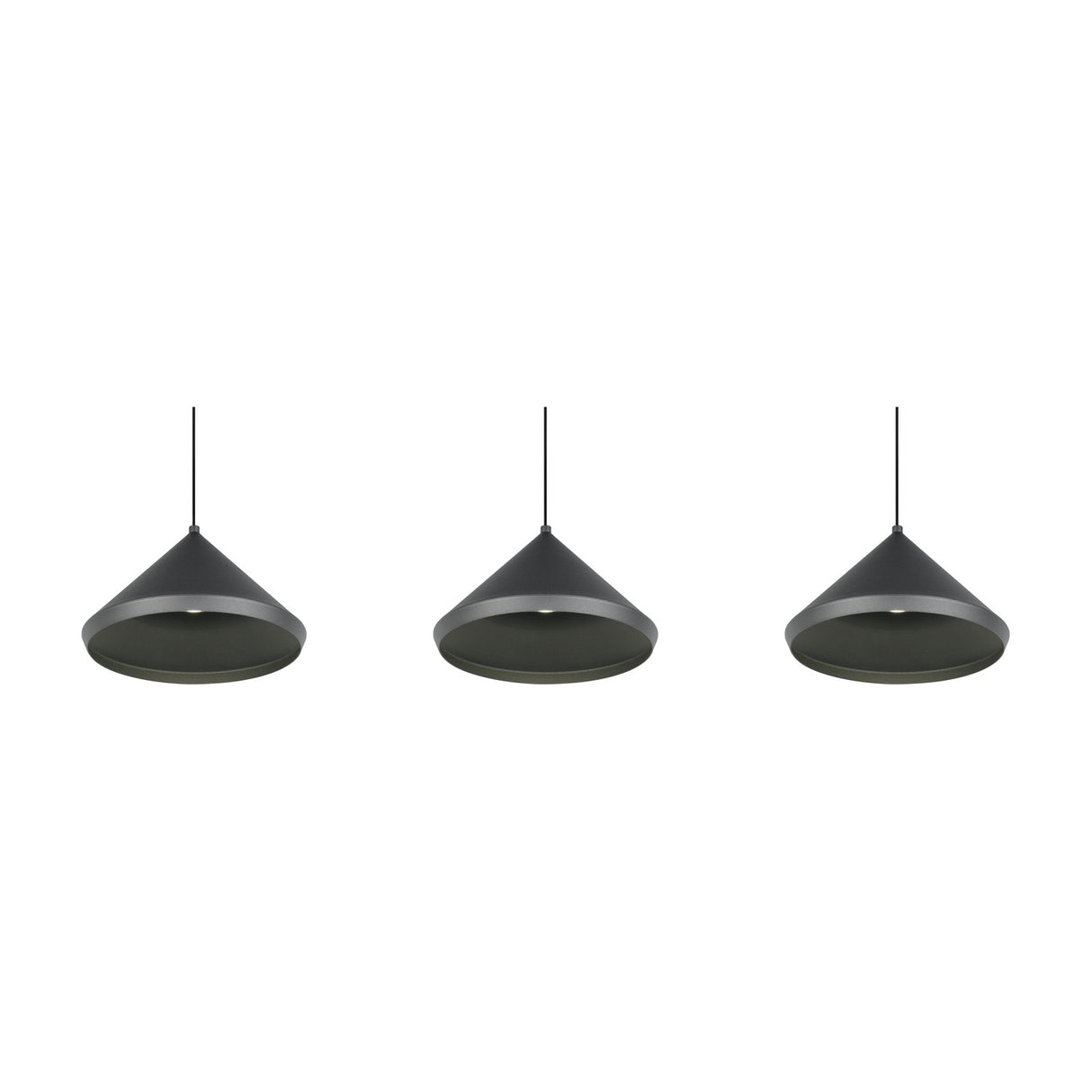 Laguna 3 Light LED Cone Chandelier – Matt Black