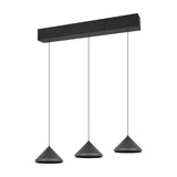 Laguna 3 Light LED Cone Chandelier – Matt Black