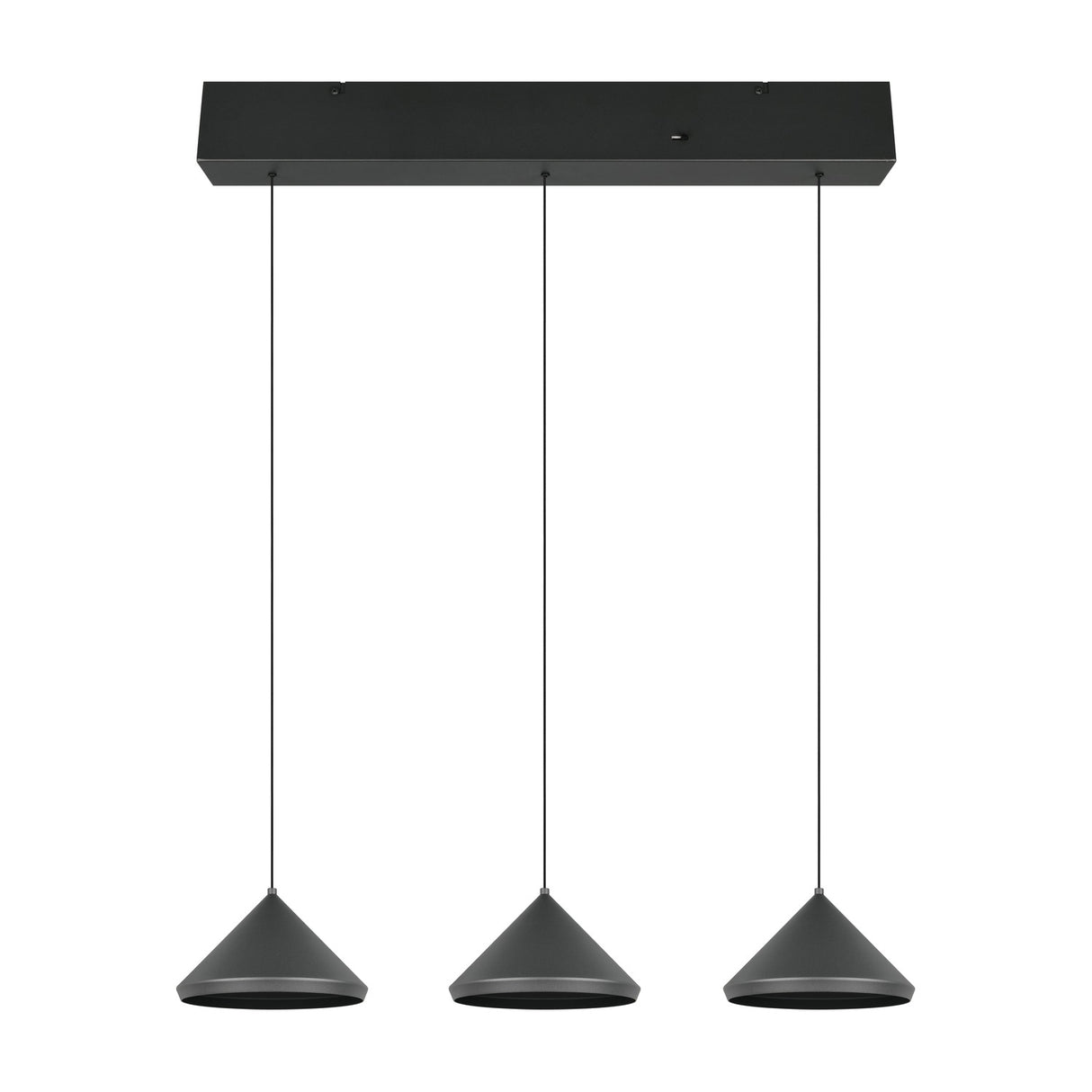 Laguna 3 Light LED Cone Chandelier – Matt Black