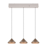 Laguna 3 Light LED Cone Chandelier – Coffee