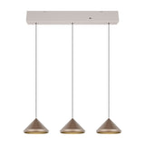 Laguna 3 Light LED Cone Chandelier – Coffee