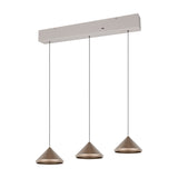 Laguna 3 Light LED Cone Chandelier – Coffee