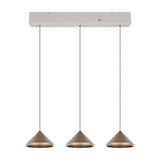 Laguna 3 Light LED Cone Chandelier – Coffee