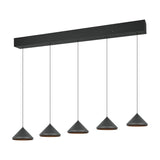Laguna 5 Light LED Cone Chandelier – Matt Black