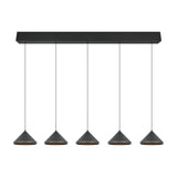 Laguna 5 Light LED Cone Chandelier – Matt Black