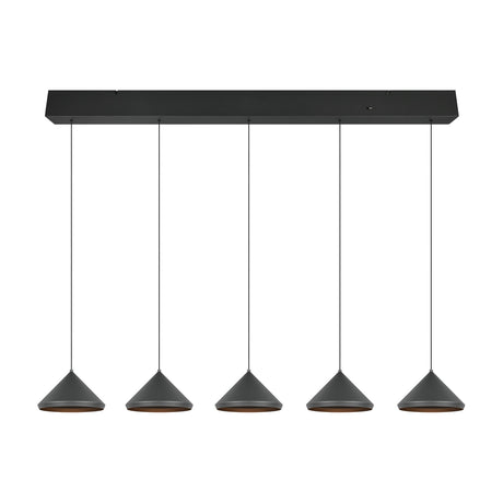 Laguna 5 Light LED Cone Chandelier – Matt Black