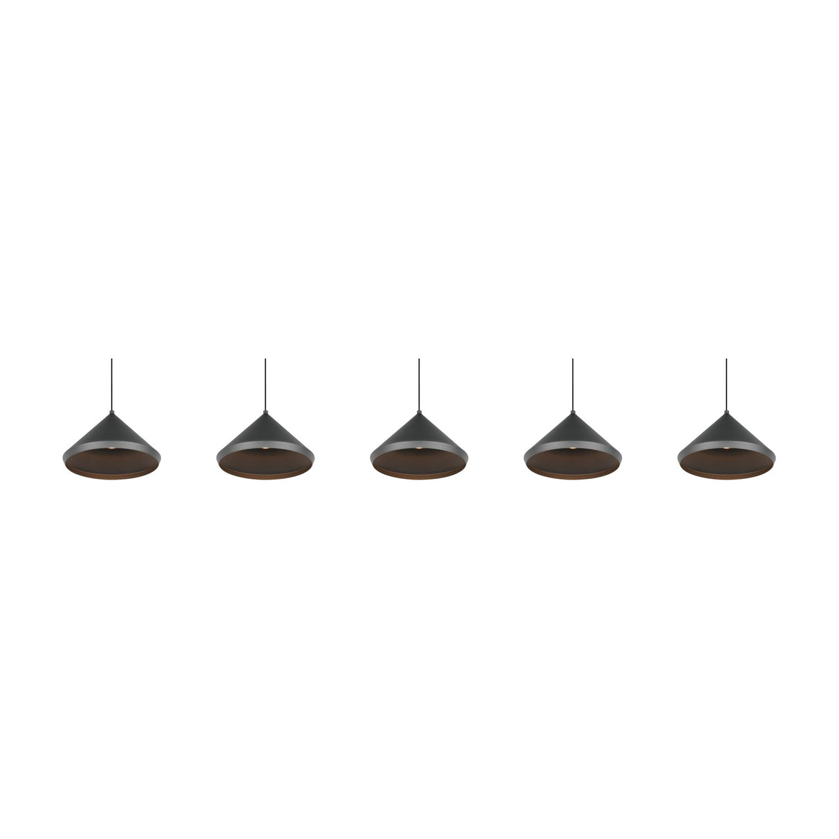 Laguna 5 Light LED Cone Chandelier – Matt Black