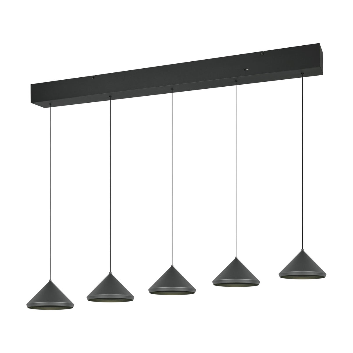 Laguna 5 Light LED Cone Chandelier – Matt Black