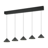Laguna 5 Light LED Cone Chandelier – Matt Black