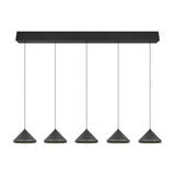Laguna 5 Light LED Cone Chandelier – Matt Black