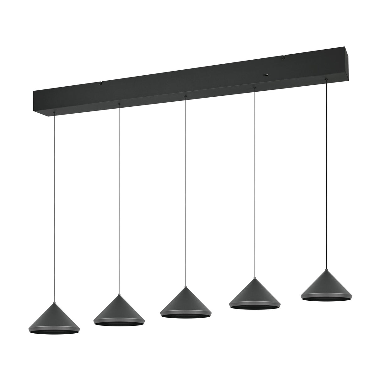 Laguna 5 Light LED Cone Chandelier – Matt Black