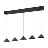 Laguna 5 Light LED Cone Chandelier – Matt Black