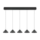 Laguna 5 Light LED Cone Chandelier – Matt Black