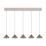 Laguna 5 Light LED Cone Chandelier – Coffee