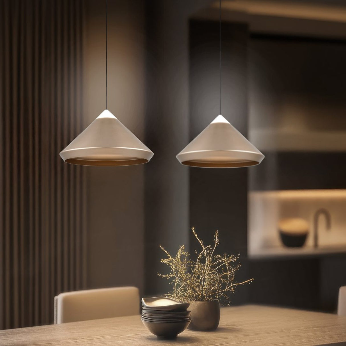 Laguna LED Cone 30cm Pendant – Coffee
