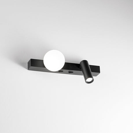Binomio Wall Light - Brushed Brass & Opal Acrylic in situ