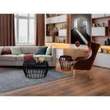 Ciros Small Stainless Steel & Glass Side Table - Matte Black