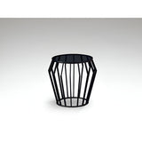 Ciros Small Stainless Steel & Glass Side Table - Matte Black