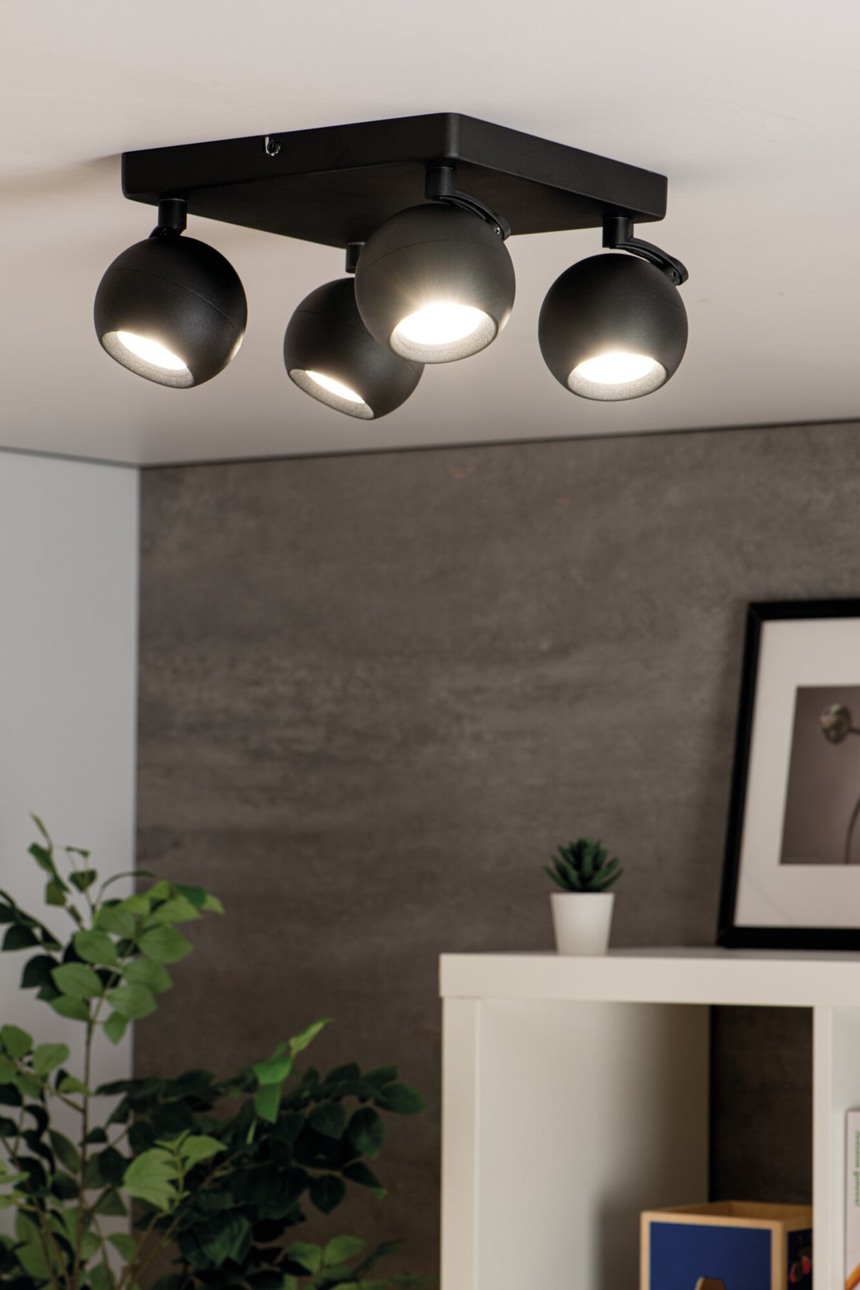 Galoba 240x240 4x35W GU10 Ceiling Spotlight - Black