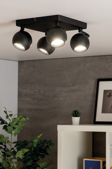 Galoba 240x240 4x35W GU10 Ceiling Spotlight - Black