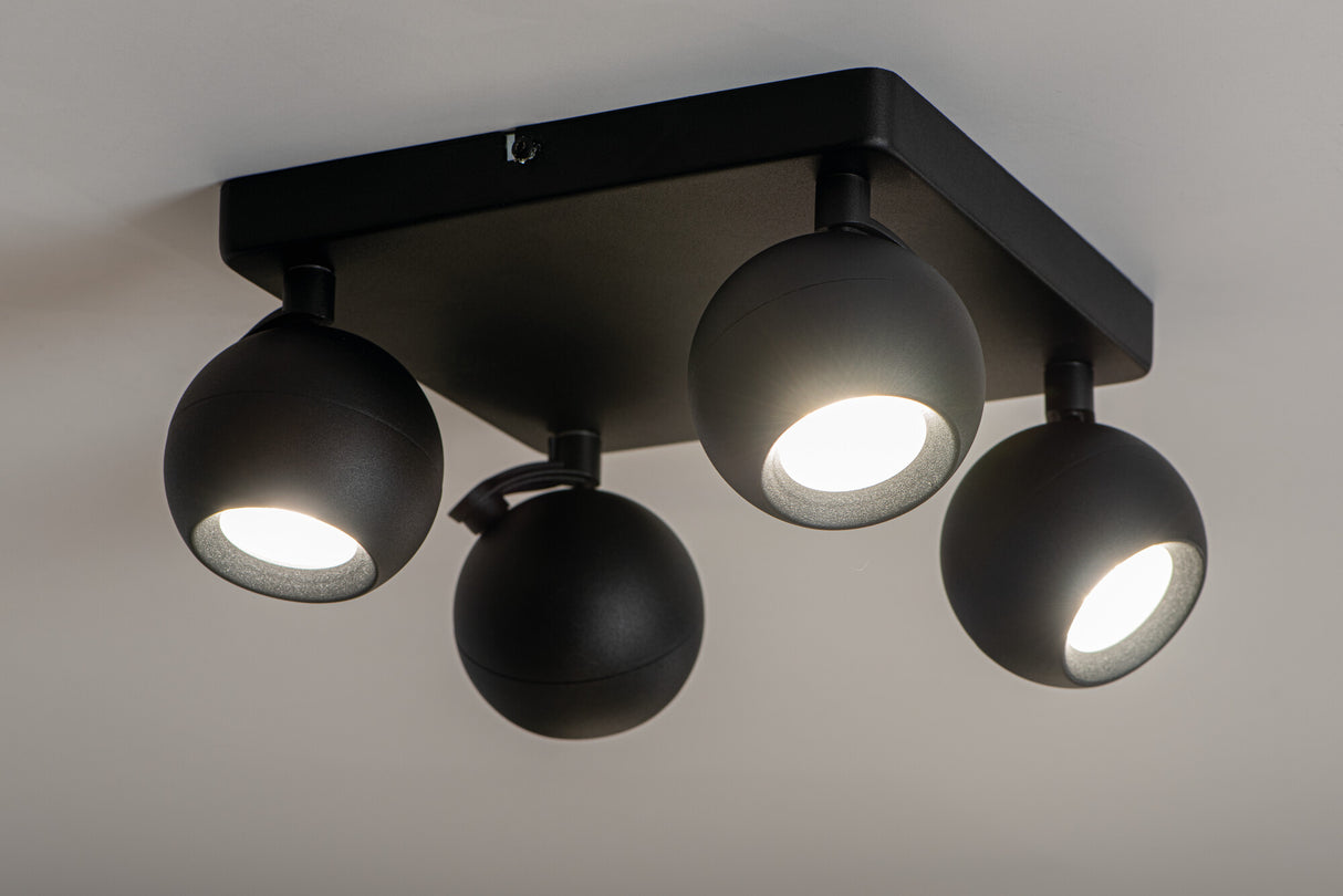 Galoba 240x240 4x35W GU10 Ceiling Spotlight - Black