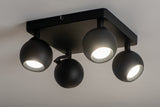 Galoba 240x240 4x35W GU10 Ceiling Spotlight - Black