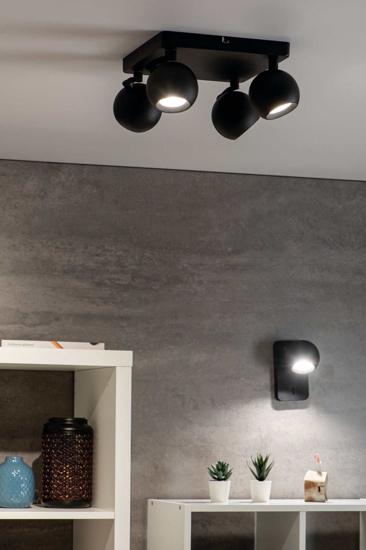 Galoba 240x240 4x35W GU10 Ceiling Spotlight - Black