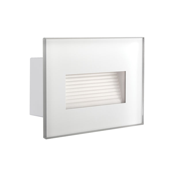 Glasi 3W Recessed LED Wall Light Cool White - White