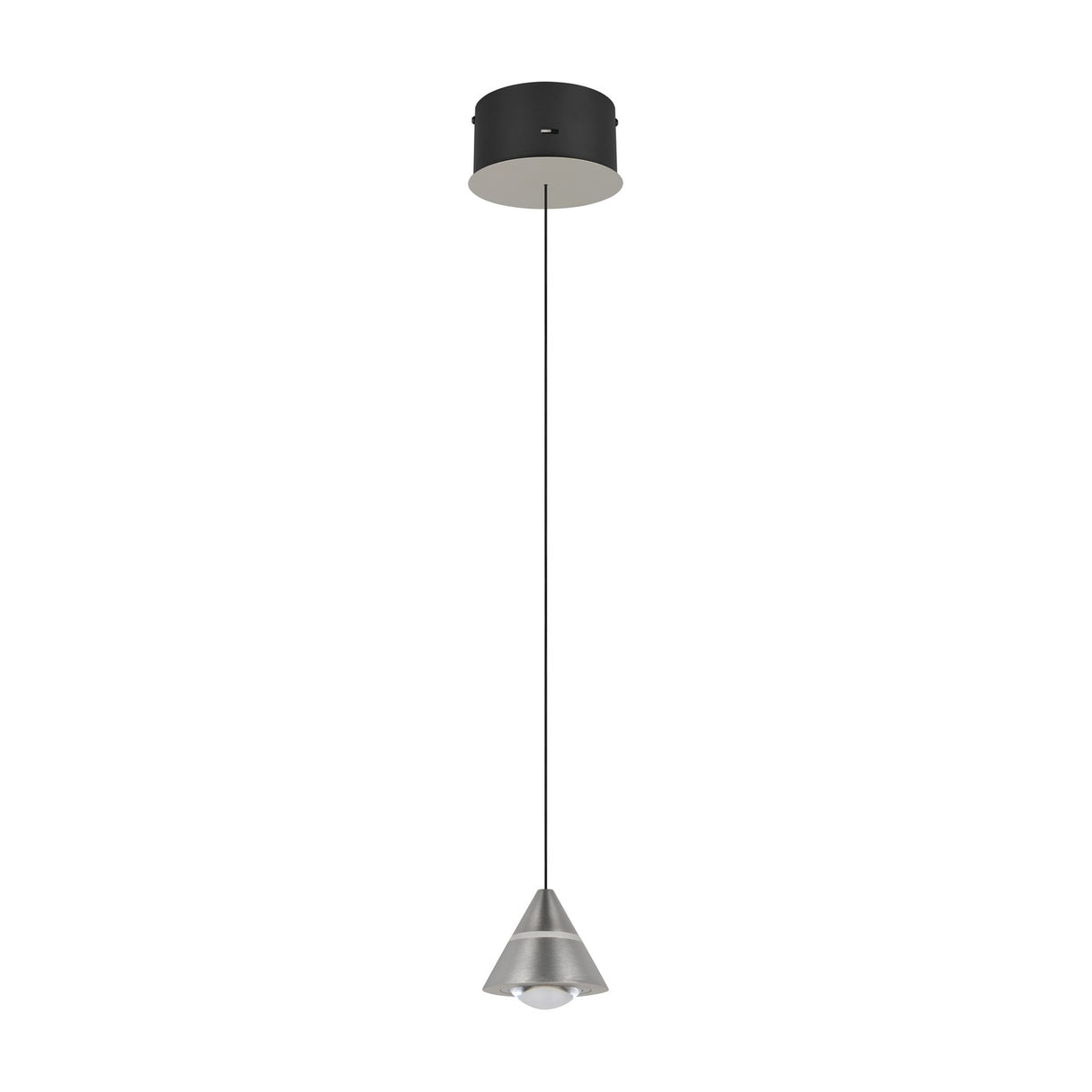 Romeo LED Glass Pendant – Satin Nickel
