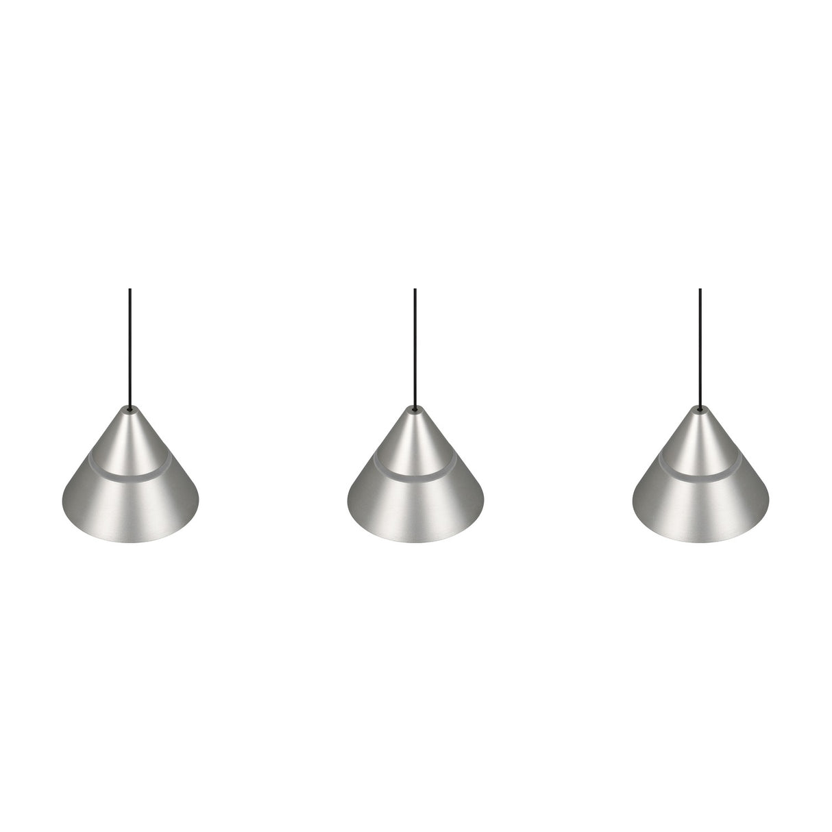 Romeo 3 Light LED Glass Chandelier – Satin Nickel