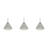 Romeo 3 Light LED Glass Chandelier – Satin Nickel