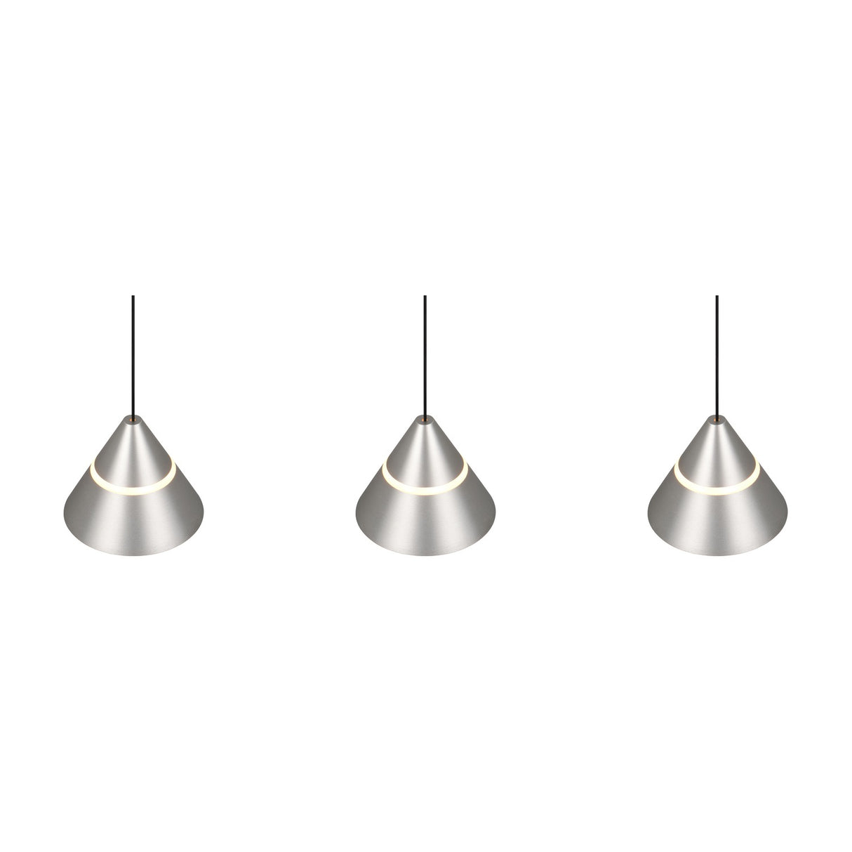 Romeo 3 Light LED Glass Chandelier – Satin Nickel