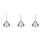 Romeo 3 Light LED Glass Chandelier – Satin Nickel