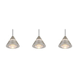 Romeo 3 Light LED Glass Chandelier – Satin Nickel