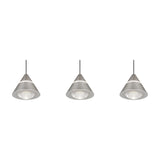 Romeo 3 Light LED Glass Chandelier – Satin Nickel