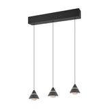 Romeo 3 Light LED Cone Chandelier – Matt Black