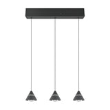 Romeo 3 Light LED Cone Chandelier – Matt Black
