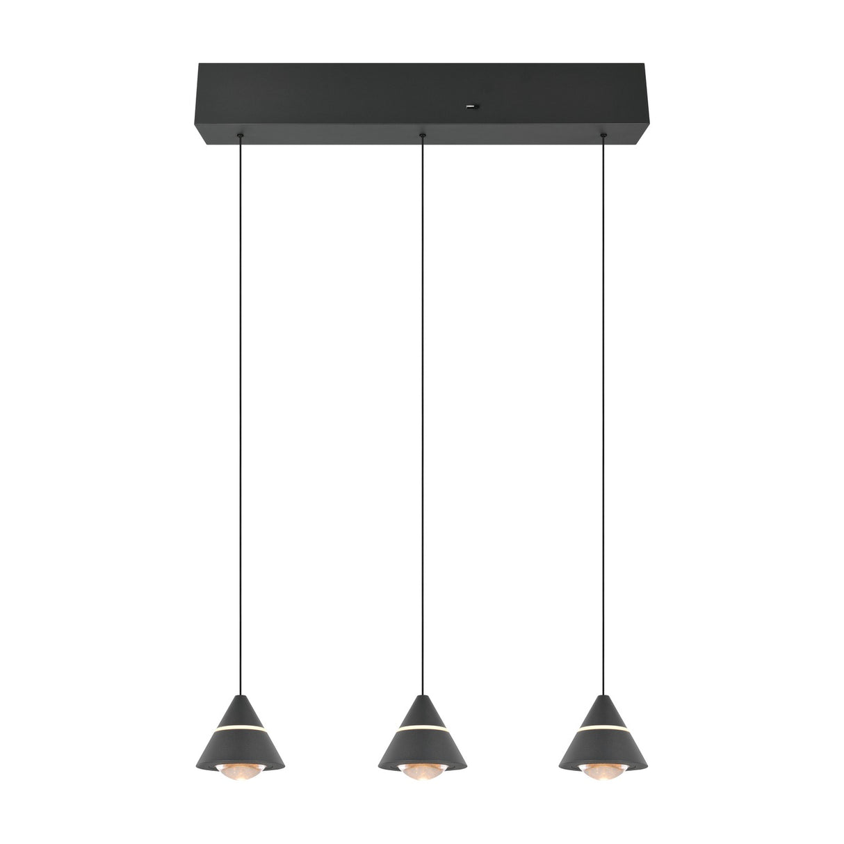 Romeo 3 Light LED Cone Chandelier – Matt Black